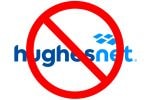 HughesNet logo with a prohibition symbol